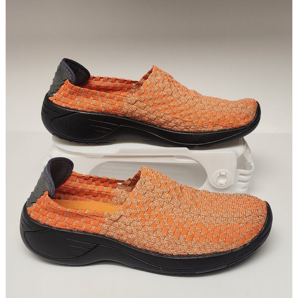 RockSpring Women's Woven Casual Sneakers Orange/Gray Memory Foam. Size 40/US 9